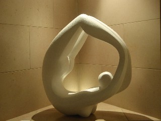 Cast Stone Figurative Sculpture – Movement by Larissa Smagarinsky, 100x100x30cm