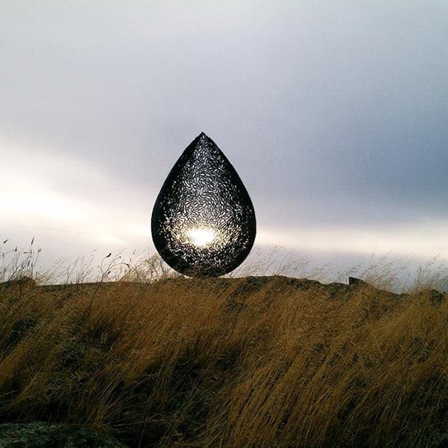 Part Pod Form by Astra Parker - Fabricated steel landmark garden sculpture, 1.5m