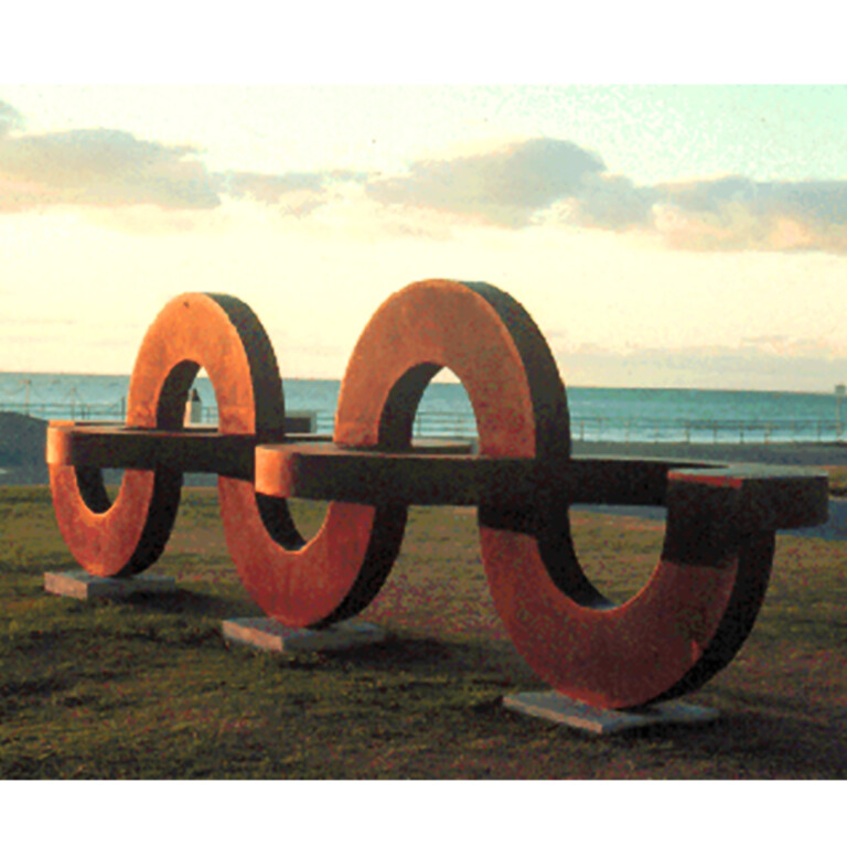 Corten Steel Landmark Sculpture – Rythm by Greg Johns, 800x210x210cm - view 2