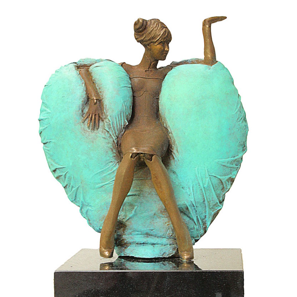 Bronze Round & Sphere Sculpture – Soft Heart by Stephen Glassborow