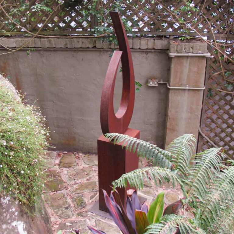 Corten Steel Abstract Sculpture – Spirit by Andrew Kasper, 230x60x30cm - view 4