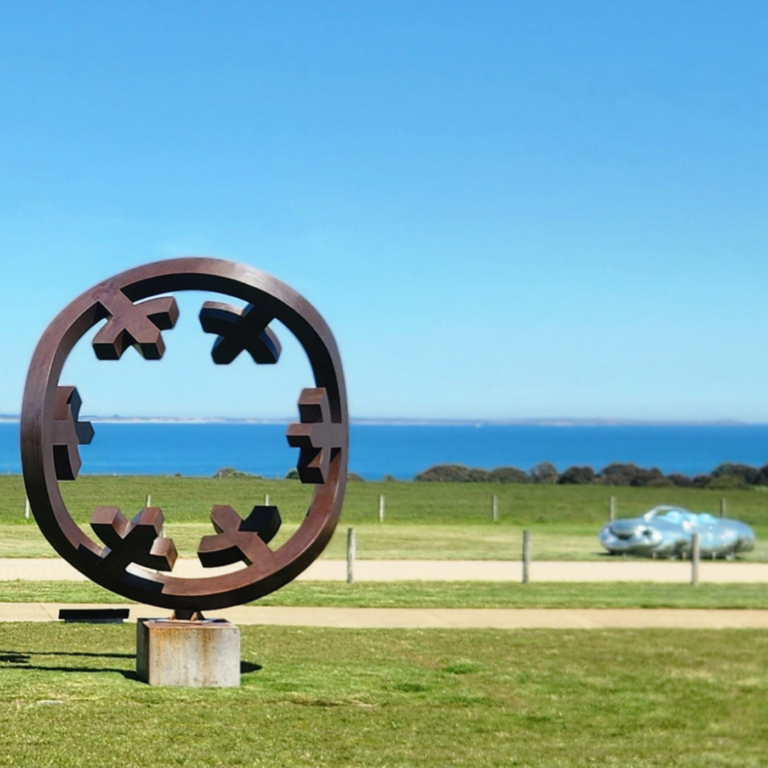 Corten Steel Landmark Sculpture – To the Centre by Greg Johns, 240x240cm - view 10