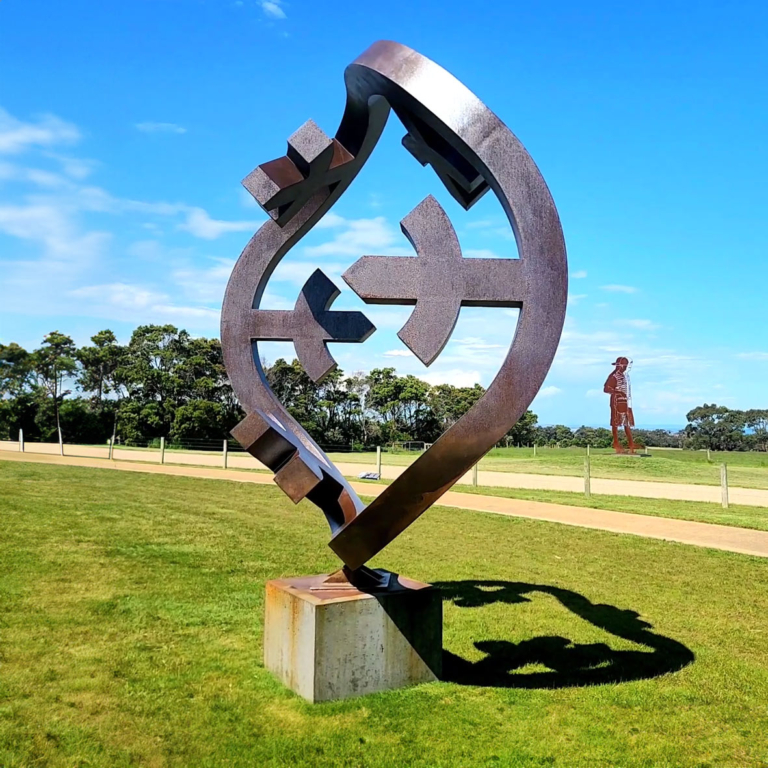 Corten Steel Landmark Sculpture – To the Centre by Greg Johns, 240x240cm - view 3