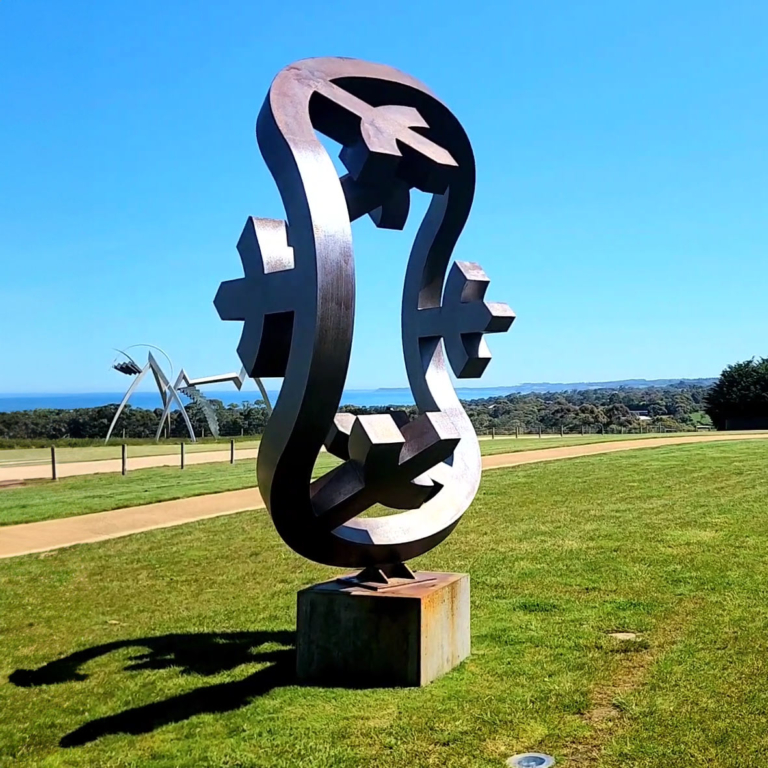 Corten Steel Landmark Sculpture – To the Centre by Greg Johns, 240x240cm - view 4