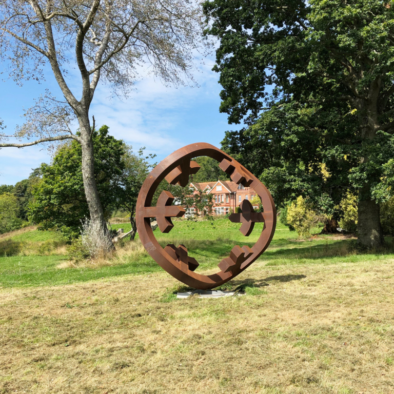 Corten Steel Landmark Sculpture – To the Centre by Greg Johns, 240x240cm - view 5