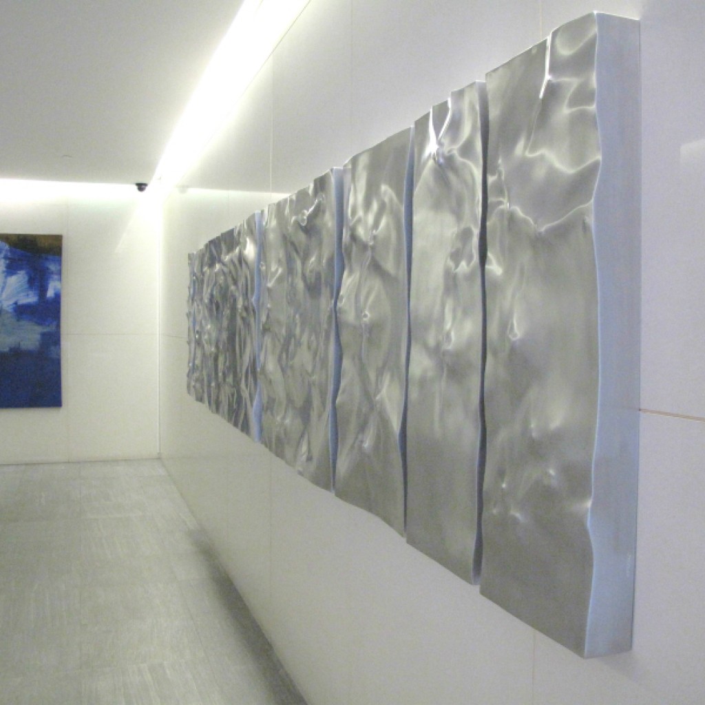 Fabricated Steel Wall Sculpture – Untitled Bas Relief 110 x 7 Panels by Tony Colangelo
