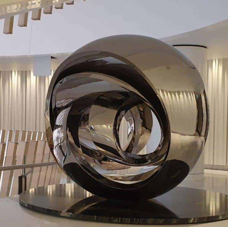 Stainless Steel Round & Sphere Sculpture – Vitality by Blaze Krstanoski-Blazeski, 85x85x85cm - view 4