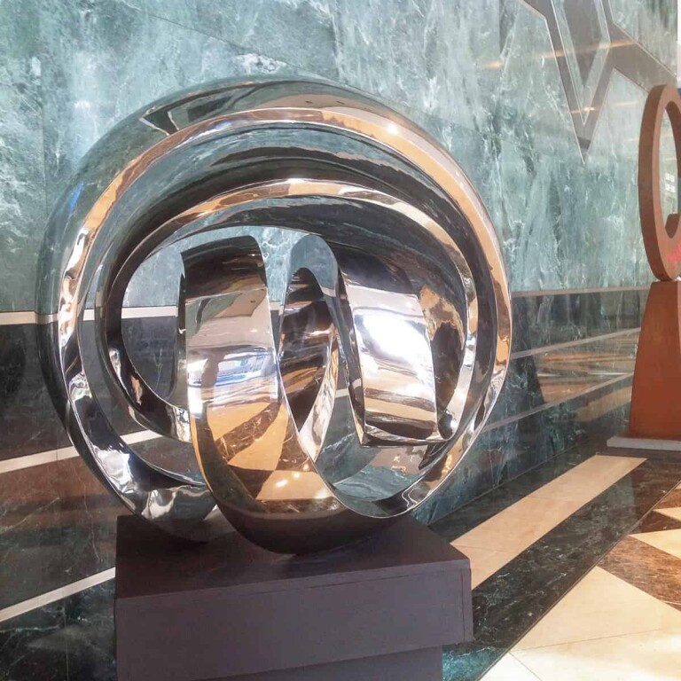Stainless Steel Round & Sphere Sculpture – Vitality by Blaze Krstanoski-Blazeski, 85x85x85cm - view 5
