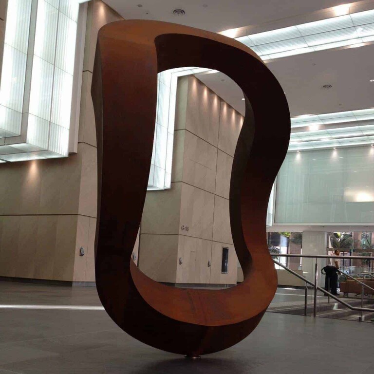 Corten Steel Landmark Sculpture – Wavering Circle by Greg Johns, 4m Diameter - view 2