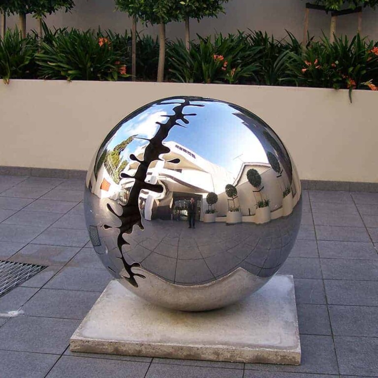 Nice Round Figure 1.2m by David McCracken - Stainless steel garden sculpture - view 2