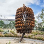 Mild Steel Landmark Sculpture – Standing Casurina by Stephen Coburn, 290x160x160cm | ARTpark Australia