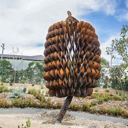 Mild Steel Landmark Sculpture – Standing Casurina by Stephen Coburn, 290x160x160cm