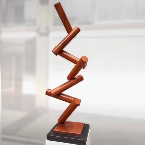 Mild Steel Abstract Sculpture – Dropped by Alex Scheibner, 140x40x40cm | ARTpark Australia