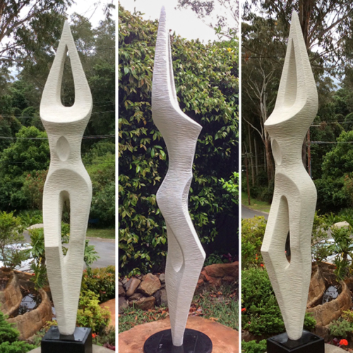Stone Figurative Sculpture – Eternal Youth Female by Larissa Smagarinsky, 185x30x30cm | ARTpark Australia