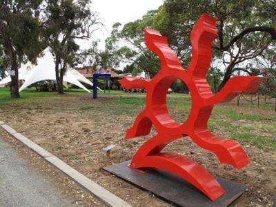 red outdoor public art