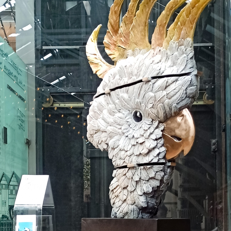 Bronze Animal Sculpture – Sulphur Crested Cocky by Stephen Glassborow, 200x60x30cm - view 2