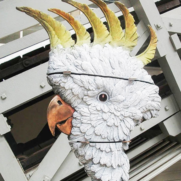 Bronze Animal Sculpture – Sulphur Crested Cocky by Stephen Glassborow, 200x60x30cm - view 4
