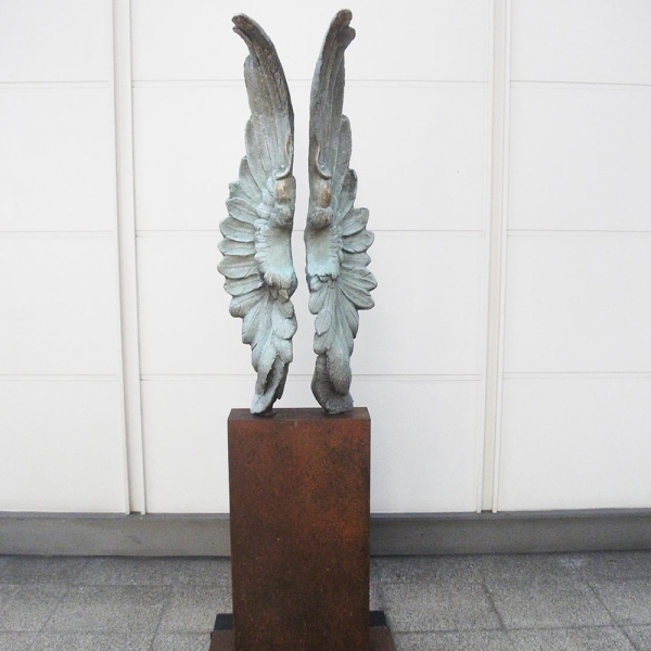 bronze wing sculpture