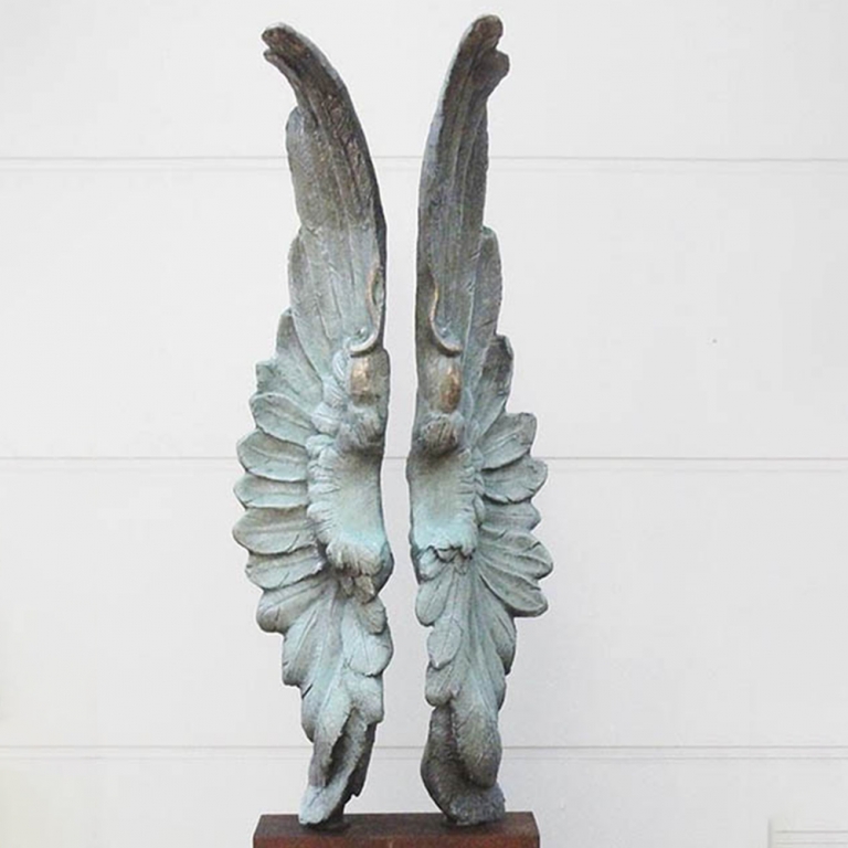 Bronze Figurative Sculpture – Frequent Flyer by Stephen Glassborow, 220x60x30cm - view 2