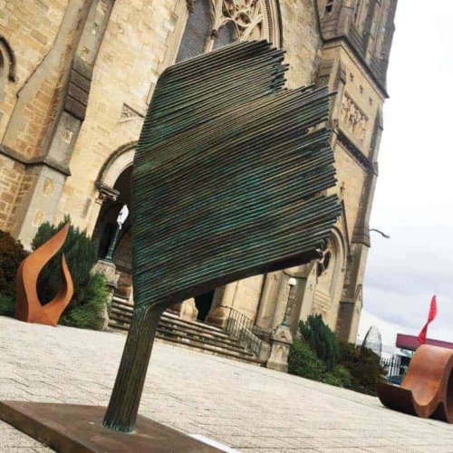 Brass Abstract Sculpture – Survivor 4 by Max Lyle, 168x96x62cm | ARTpark Australia