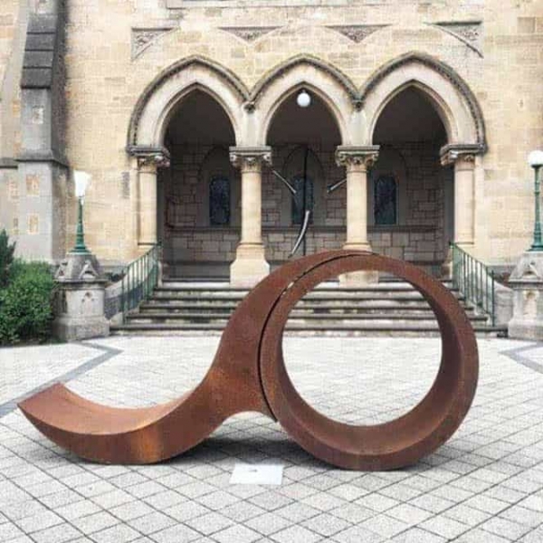 steel outdoor sculpture round Artpark 2