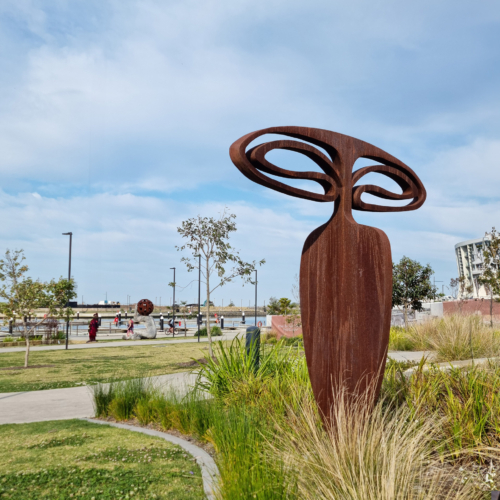 Corten Steel Landmark Sculpture – Transfigure by Greg Johns, 254x240x82cm | ARTpark Australia