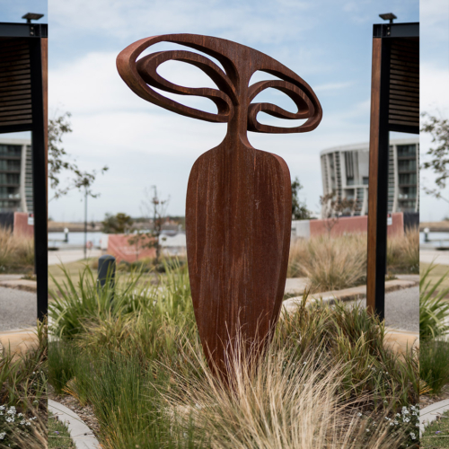 Corten Steel Landmark Sculpture – Transfigure by Greg Johns, 254x240x82cm | ARTpark Australia