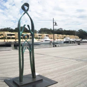 RONZE-with--TEAL--PATINA[,Free-standing,bronze-outdoor]blazeski-australian-abstract-sculpture