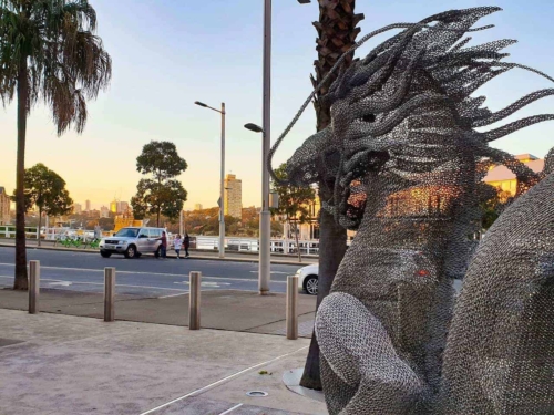 Stainless Steel Dragon Sculpture – Emerging Dragon by Michael Van Dam, 5m | ARTpark Australia