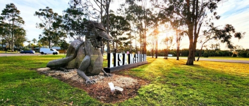Stainless Steel Dragon Sculpture – Emerging Dragon by Michael Van Dam, 5m | ARTpark Australia