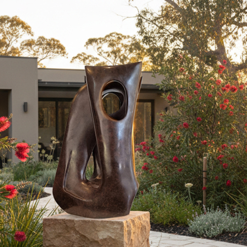 Bronze Abstract Sculpture – Lacunae by Robin Holliday, 120x62x38cm | ARTpark Australia