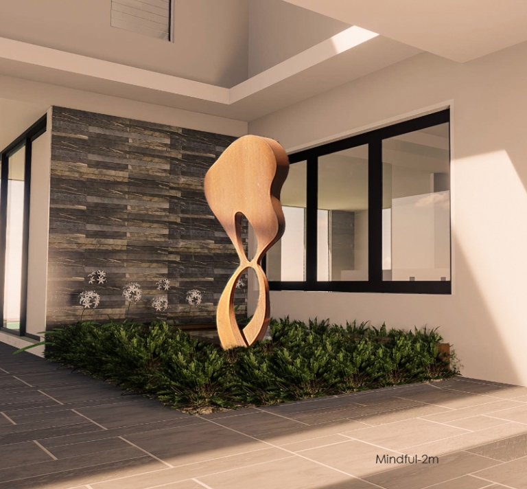 Corten Steel Abstract Sculpture – Mindful by Jason Aslin, 205x100cm - view 11