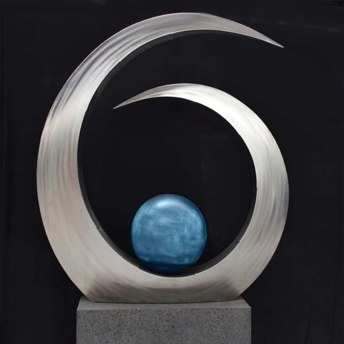 Stainless Steel Round & Sphere Sculpture – Jewel De La Mer by Ben Fasham, 250x200x60cm | ARTpark Australia