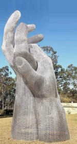 van dam sculpture metal large outdoor hands