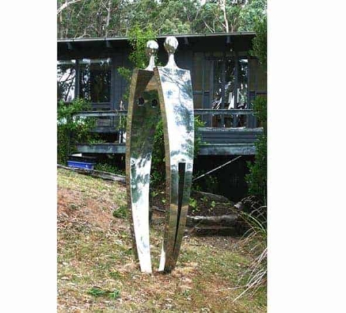 Stainless Steel Landmark Sculpture – Eve and Adam by Nicole Allen, 280x80x80cm | ARTpark Australia