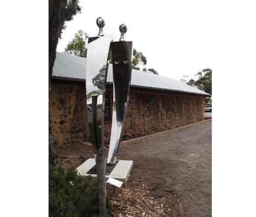 Stainless Steel Landmark Sculpture – Eve and Adam by Nicole Allen, 280x80x80cm | ARTpark Australia