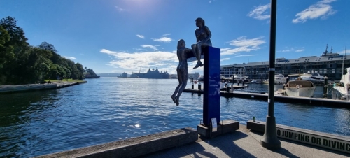 Steel & Aluminium Landmark Sculpture – Conversations by Phillip Piperides, 240x120x100cm | ARTpark Australia