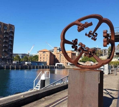 steel metal outdoor round sculpture australia