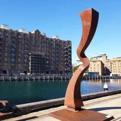 corten steel tall outdoor sculpture
