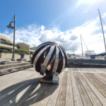 round sphere garden sculpture