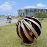 round sphere garden sculpture