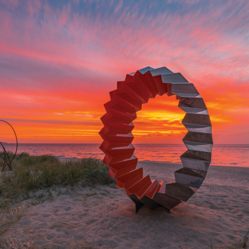 Stainless Steel Landmark Sculpture – Foci by Karl Meyer, 270x170x160cm | ARTpark Australia