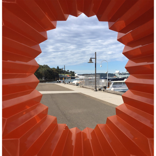 Stainless Steel Landmark Sculpture – Foci by Karl Meyer, 270x170x160cm | ARTpark Australia