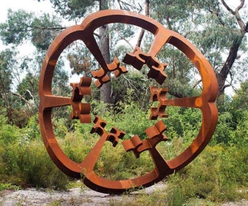 Corten Steel Landmark Sculpture – At the Centre There Is Nothing by Greg Johns, 120cmx120cm | ARTpark Australia