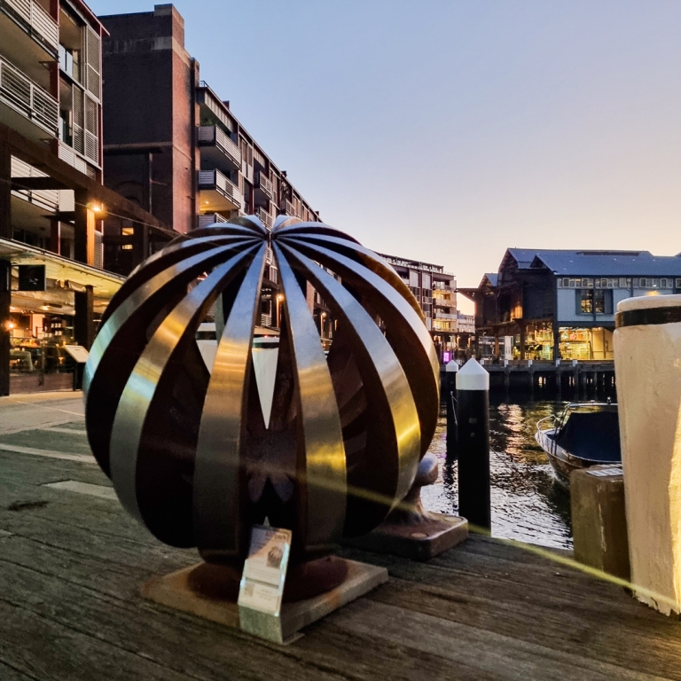 Corten & Stainless Steel Round & Sphere Sculpture – Eclipse by Paul Mutimer, 120cm Diameter - view 8