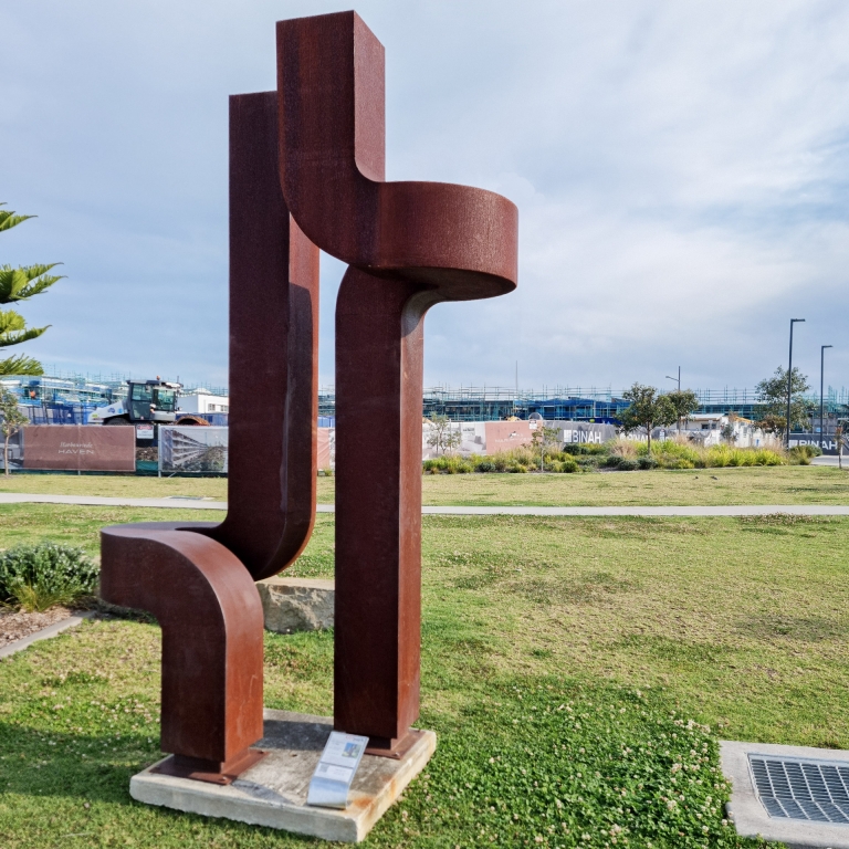 Corten Steel Landmark Sculpture – Adapt by Chris Flenley, 300x160x80cm - view 15