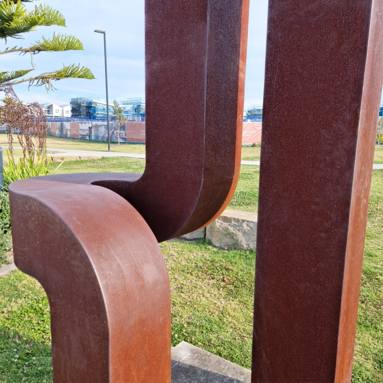 Corten Steel Landmark Sculpture – Adapt by Chris Flenley, 300x160x80cm - view 14
