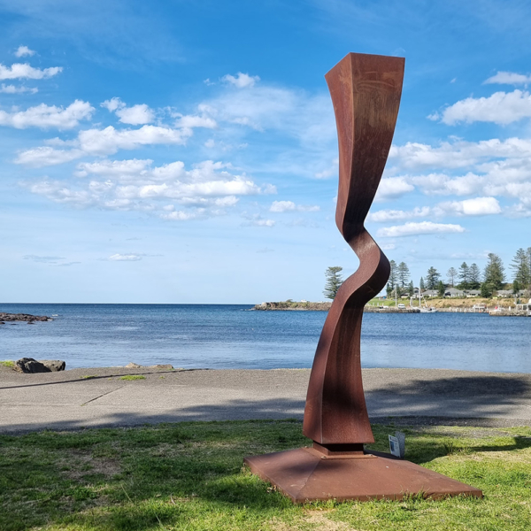 Corten Steel Landmark Sculpture – Deflect by Chris Flenley, 270x40cm | ARTpark Australia