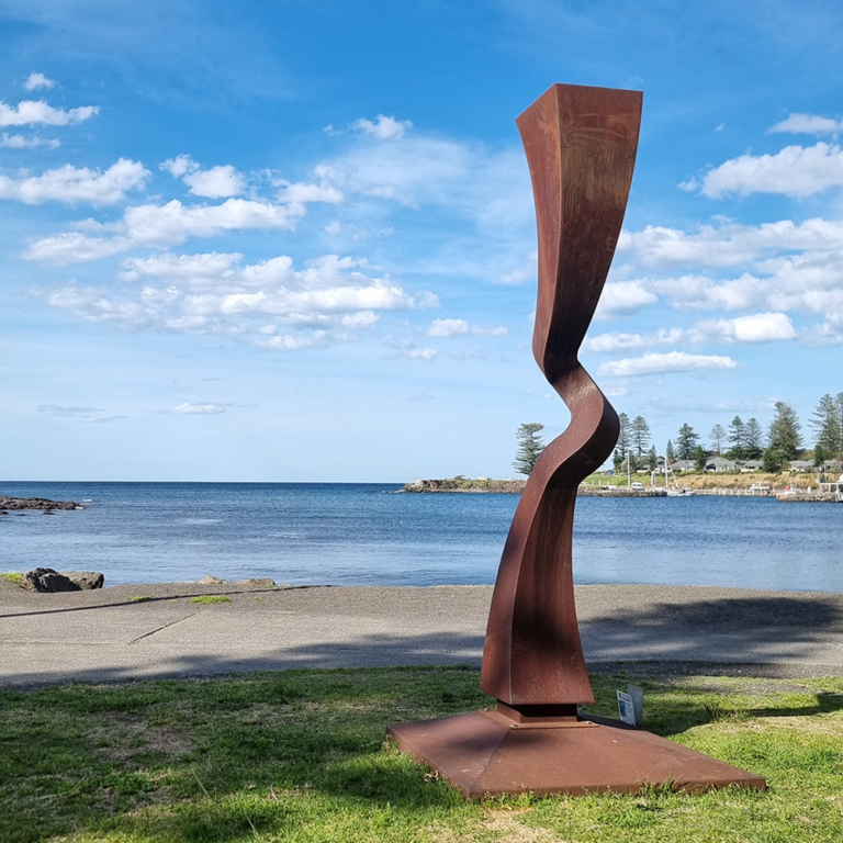 Corten Steel Landmark Sculpture – Deflect by Chris Flenley, 270x40cm - view 4