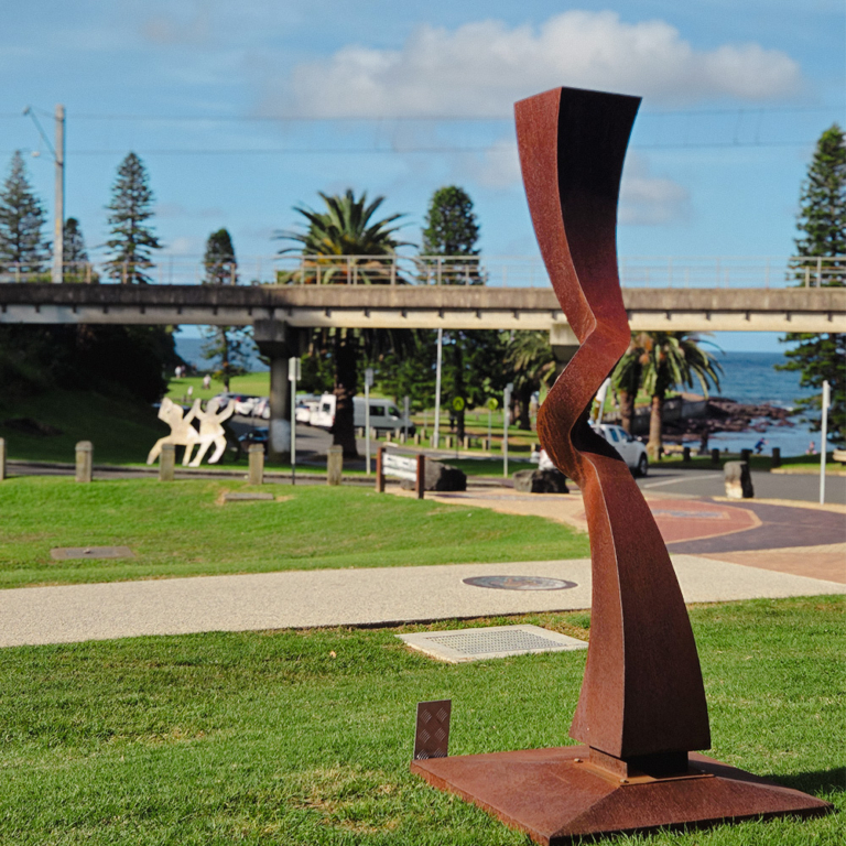 Corten Steel Landmark Sculpture – Deflect by Chris Flenley, 270x40cm - view 5